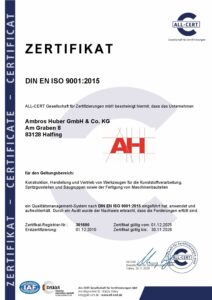 ISO 9001 Zertifikat